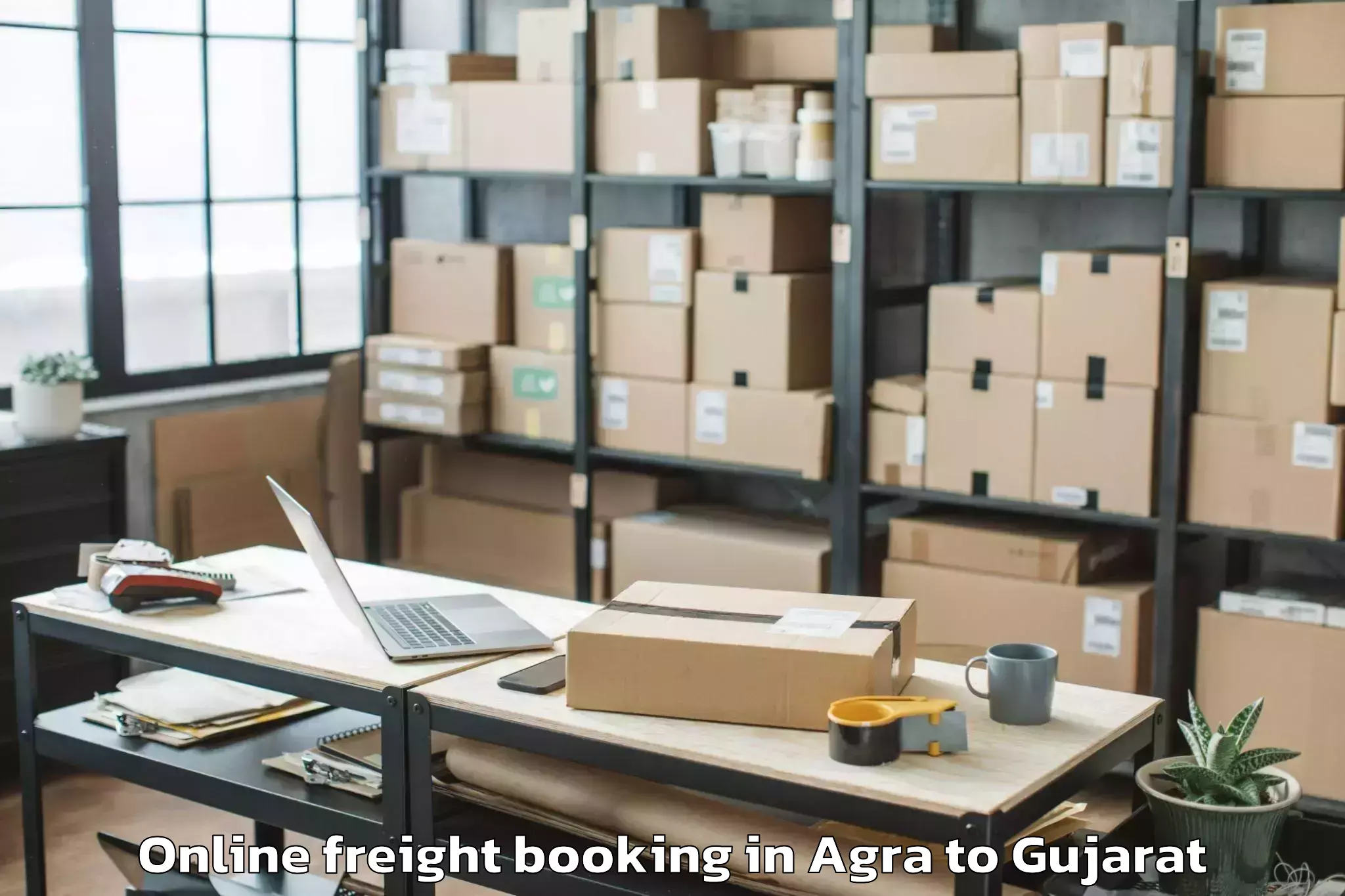 Professional Agra to Malpur Online Freight Booking